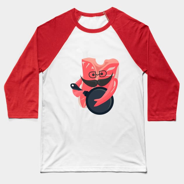 T-bone steak Baseball T-Shirt by tatadonets